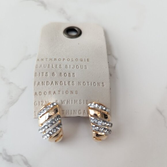 Anthropologie The Restored Vintage Collection: Pavé Striped Earrings - Picture 7 of 7